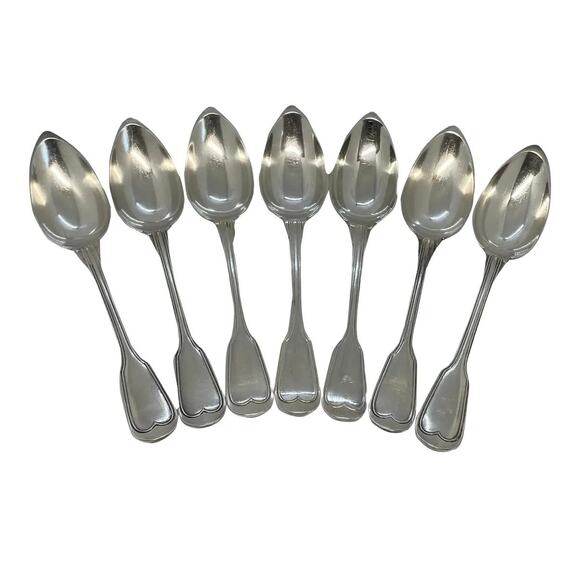Late 19th Century Christofle “Chinon” Silver plate 7 Oval Table Serving Spoons - Picture 1 of 13